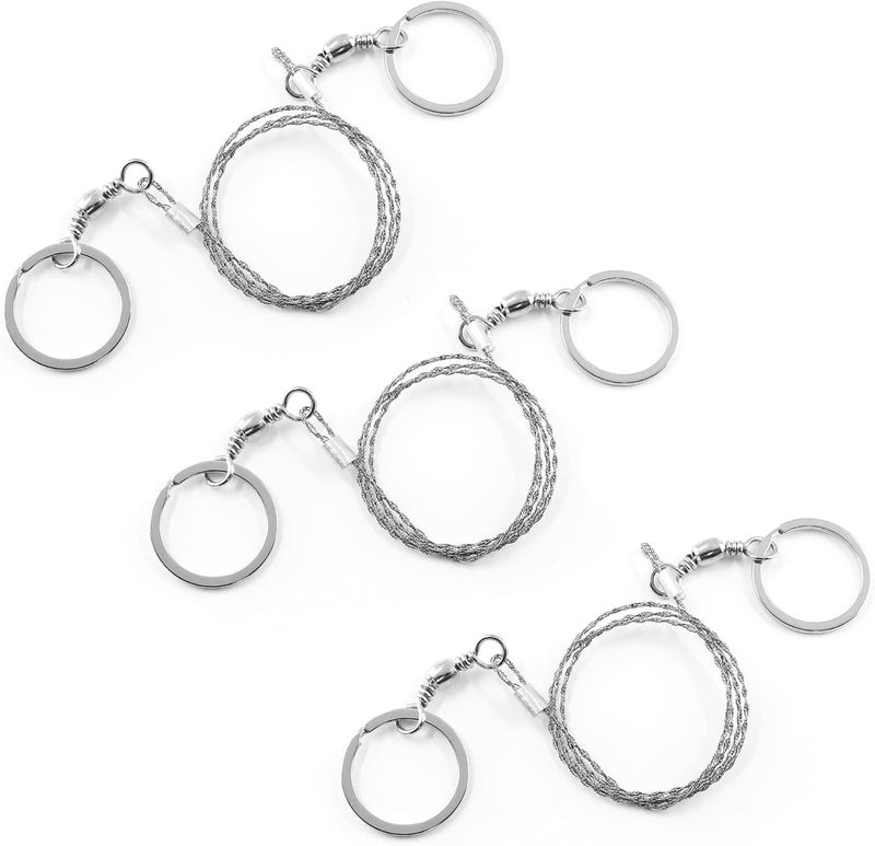 Bivethoi 3 Pack Stainless Steel Wire Emergency Saw Kit, Camping Mini Backpacking Cable Cutting String Bone Rope, Travel Chainsaw for Wood Cutting Hiking Hunting (Ring Handle) - Image 1